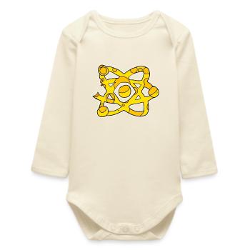 Science Symbol Scientific Cheese - Baby Organic Long-Sleeved Bodysuit - soft Ecru - Front