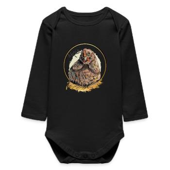 Miaulement du poulet de Pâques - Body bébé manches longues biologique - noir - Devant