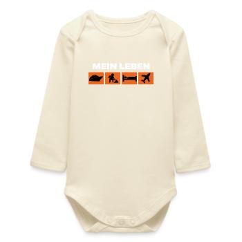 Workaholic Job Statement Career Worker - Baby Organic Long-Sleeved Bodysuit - soft Ecru - Front