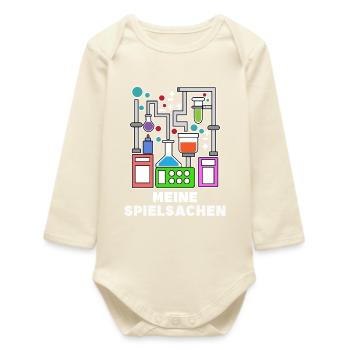 Career Statement Scientist Success Job - Baby Organic Long-Sleeved Bodysuit - soft Ecru - Front