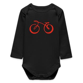 Red Minimalist Bike - Baby Organic Long-Sleeved Bodysuit - black - Front