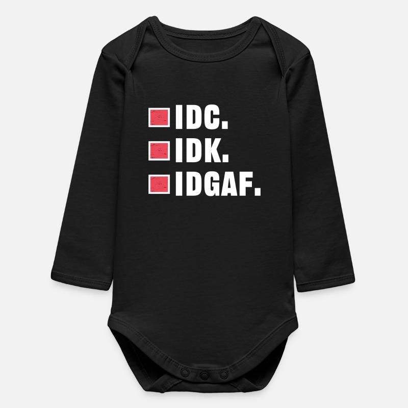 Ça n’a pas d’importance, l’attitude n’a pas d’importance pour moi - Body bébé manches longues biologique - noir