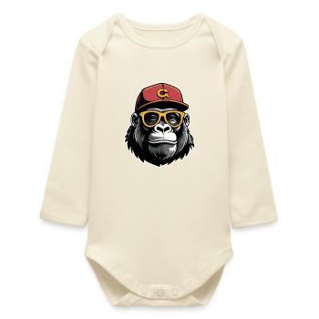 Smart Ape - Baby Organic Long-Sleeved Bodysuit - soft Ecru - Front