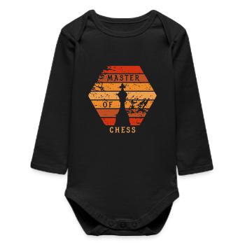 Master of Chess - Baby Organic Langarmbody - Schwarz - Vorne