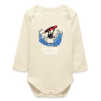 Surfing, Water Skiing, Surfing, Wakeboard, Statement - Baby Organic Long-Sleeved Bodysuit - soft Ecru - Front