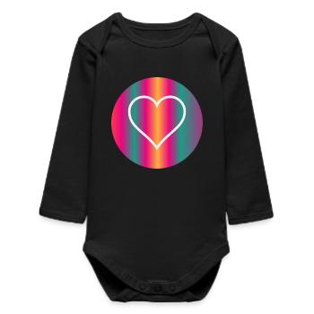 HEART - Baby Organic Long-Sleeved Bodysuit - black - Front