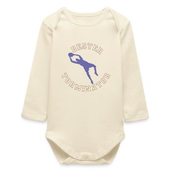 Bester Torminator Torwart Geschenk Geschenkidee - Baby Organic Langarmbody - Natur - Vorne