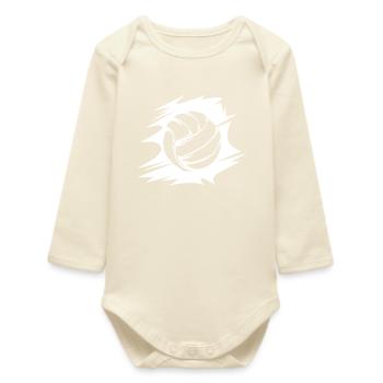 abstract volleyball ball icon illustration icon - Baby Organic Long-Sleeved Bodysuit - soft Ecru - Front