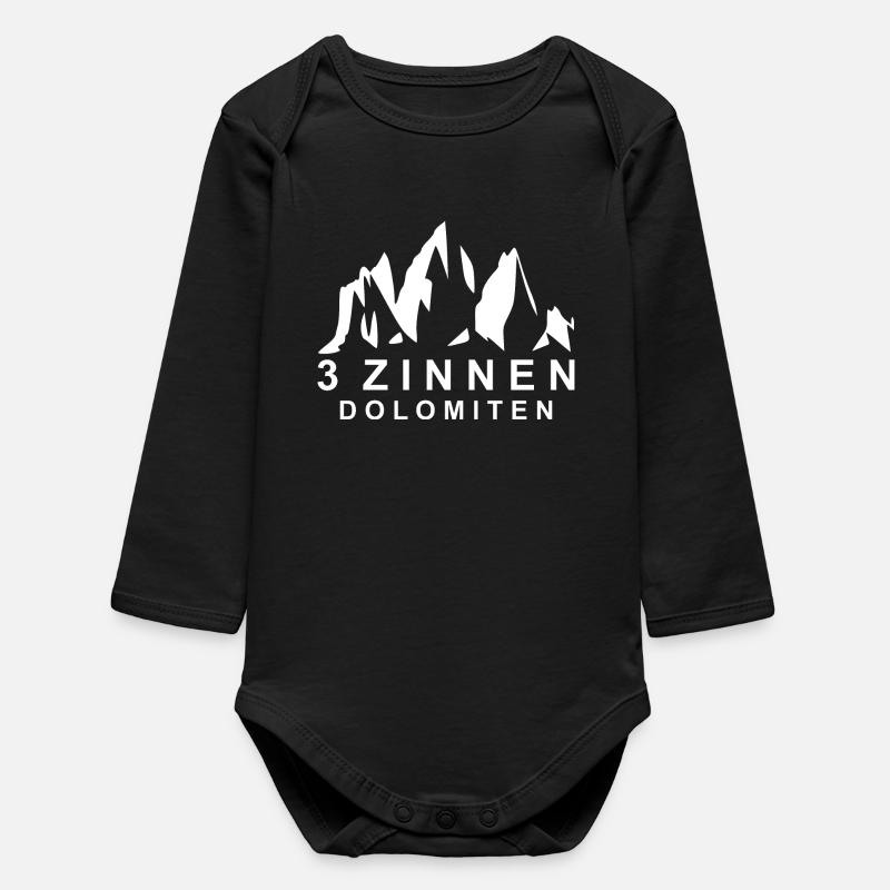 Three Peaks Dolomites - Baby Organic Long-Sleeved Bodysuit - black