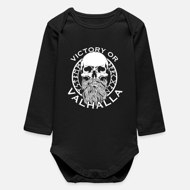 Victoria oder Walhalla - Baby Organic Langarmbody - Schwarz