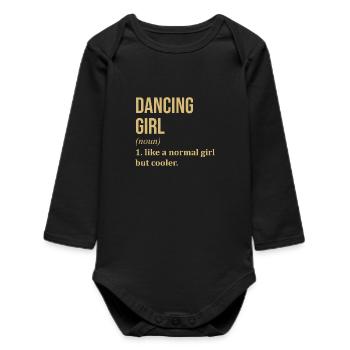 Dancing - Baby Organic Long-Sleeved Bodysuit - black - Front