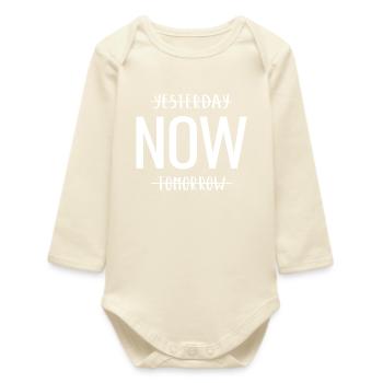 Yesterday Now Tomorrow Gestern Jetzt Morgen - Baby Organic Long-Sleeved Bodysuit - soft Ecru - Front