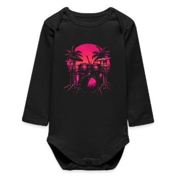 Trapset Retro Style - Baby Organic Long-Sleeved Bodysuit - black - Front