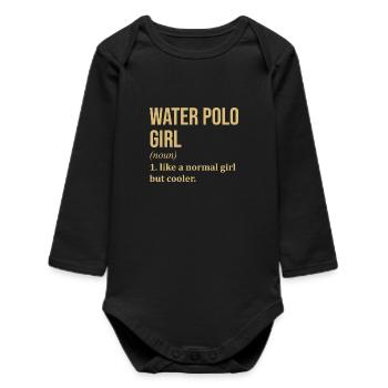 Wasserball - Baby Organic Langarmbody - Schwarz - Vorne