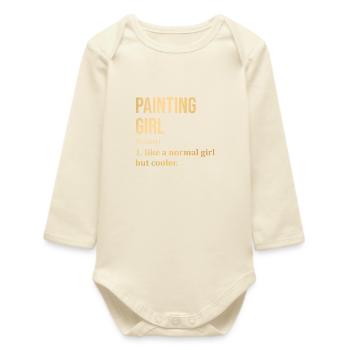 Painting - Baby Organic Long-Sleeved Bodysuit - soft Ecru - Front