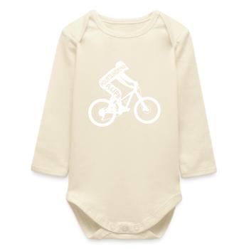 Citation de motivation pour le vélo de montagne - Body bébé manches longues biologique - écru doux - Devant