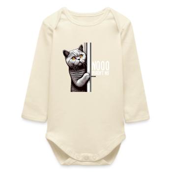 Nein war ich nicht BKH Blue Katze Geschenk - Baby Organic Langarmbody - Natur - Vorne