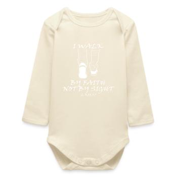 Inspirational sneaker message - Baby Organic Long-Sleeved Bodysuit - soft Ecru - Front