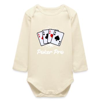 Jeu de cartes de casino Poker professionnel - Body bébé manches longues biologique - écru doux - Devant