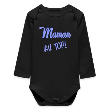 MAMAN - Body bébé manches longues biologique - noir - Devant