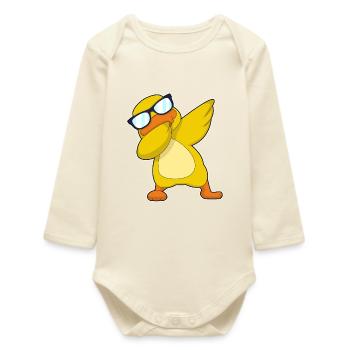 Danse Hip Hop Canard - Body bébé manches longues biologique - écru doux - Devant