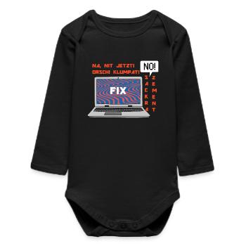 Kein Bild 🤬 Klumpat! Retro Computer Humor Design - Baby Organic Langarmbody - Schwarz - Vorne