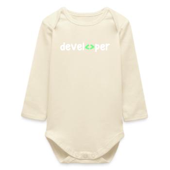 Développeur Code Scripting Debug Informatik Geek - Body bébé manches longues biologique - écru doux - Devant
