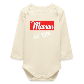 MAMAN - Body bébé manches longues biologique - écru doux - Devant