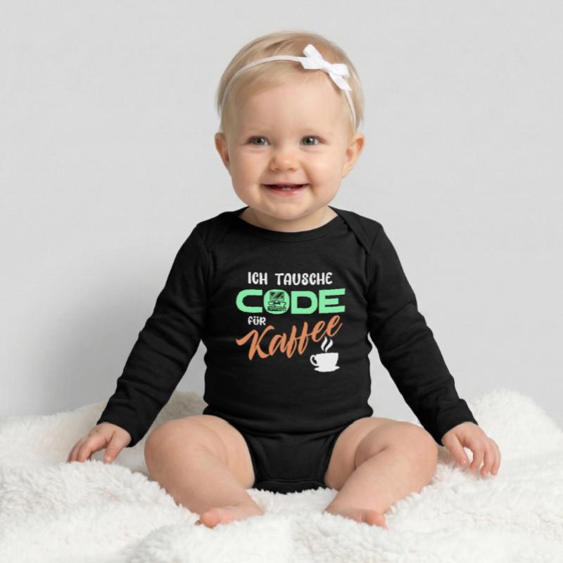 Code Developer Statement Programmierer Computer Baby Organic Langarmbody