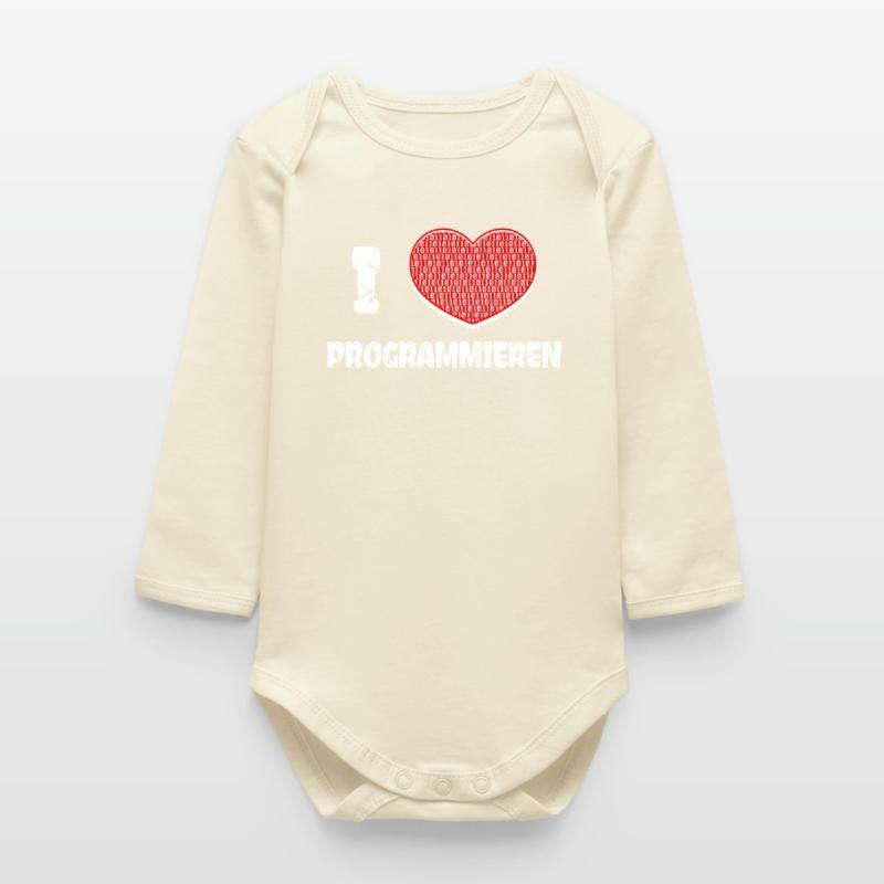 Developer Heart Programmer Statement Computer Science Baby Organic Long-Sleeved Bodysuit