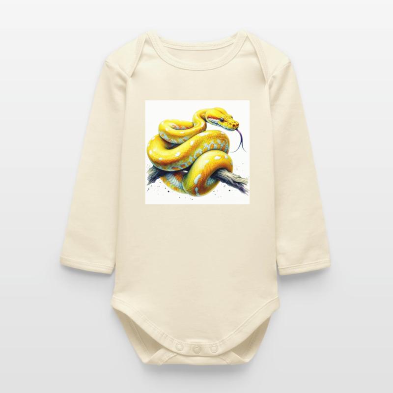 Yellow python Baby Organic Long-Sleeved Bodysuit