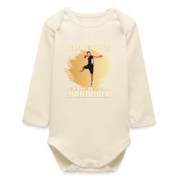 Coole Opas gehen zum Handball - Baby Organic Langarmbody - Natur - Vorne