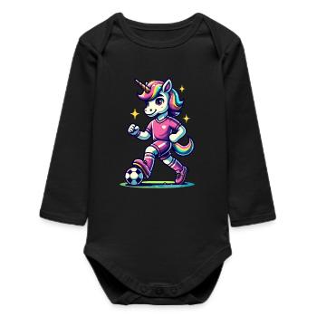 Fans de licornes de football Licornes de football Licorne - Body bébé manches longues biologique - noir - Devant