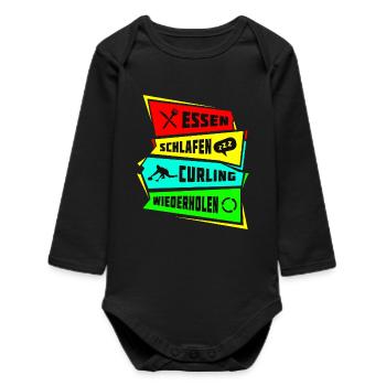 Manger dormir Curling Répéter - Body bébé manches longues biologique - noir - Devant