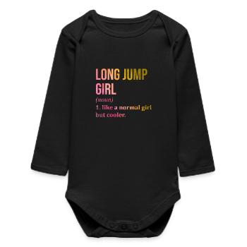 saut en longueur - Body bébé manches longues biologique - noir - Devant