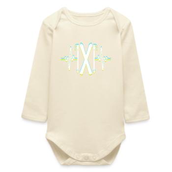 Skiing Winter sports Snowboarding Biathlon Snow - Baby Organic Long-Sleeved Bodysuit - soft Ecru - Front