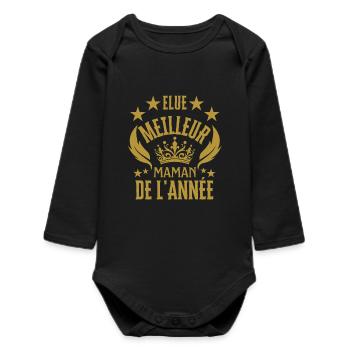 Best Mom of the Year - Baby Organic Long-Sleeved Bodysuit - black - Front