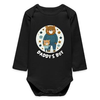 Daddy's boy - Baby Organic Long-Sleeved Bodysuit - black - Front