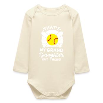 Softball Oma Opa - Baby Organic Langarmbody - Natur - Vorne
