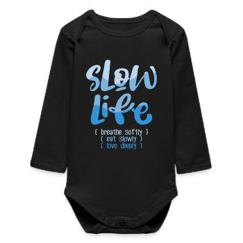 Slow Life 2 - Body bébé manches longues biologique - noir - Devant