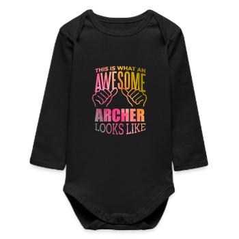 Archery - Baby Organic Long-Sleeved Bodysuit - black - Front