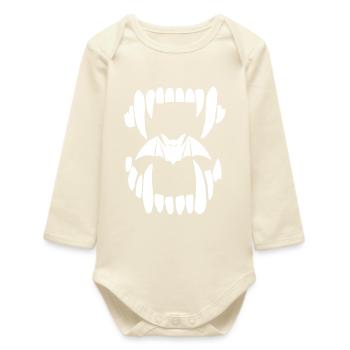 Machoire de vampire - Body bébé manches longues biologique - écru doux - Devant