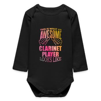 Clarinet - Baby Organic Long-Sleeved Bodysuit - black - Front