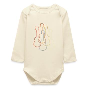 Vintage Ukuleles - Baby Organic Long-Sleeved Bodysuit - soft Ecru - Front