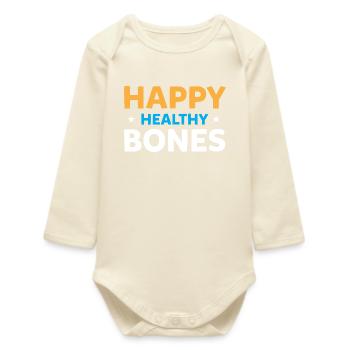 Des os sains et heureux - Pour des os solides - Body bébé manches longues biologique - écru doux - Devant
