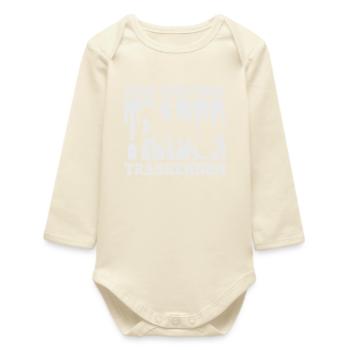 Decorative trotter design - Baby Organic Long-Sleeved Bodysuit - soft Ecru - Front