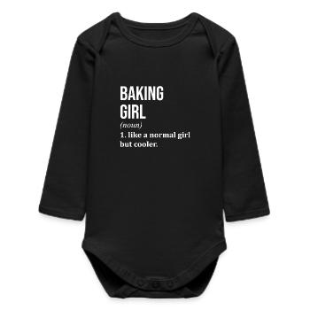 Backen - Baby Organic Langarmbody - Schwarz - Vorne