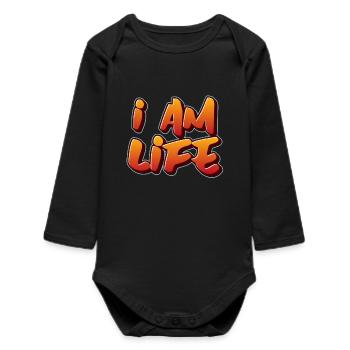 I am life zen attitude - Body bébé manches longues biologique - noir - Devant