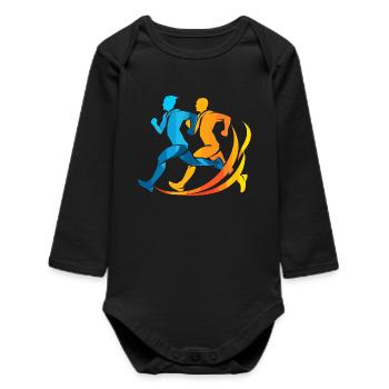 Jogger Comic Look - Baby Organic Long-Sleeved Bodysuit - black - Front