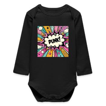 Punk 3 - Baby Organic Long-Sleeved Bodysuit - black - Front